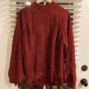American Rag Dark Red (Rhododendron) Balloon Sleeve Knit Sweater - XL